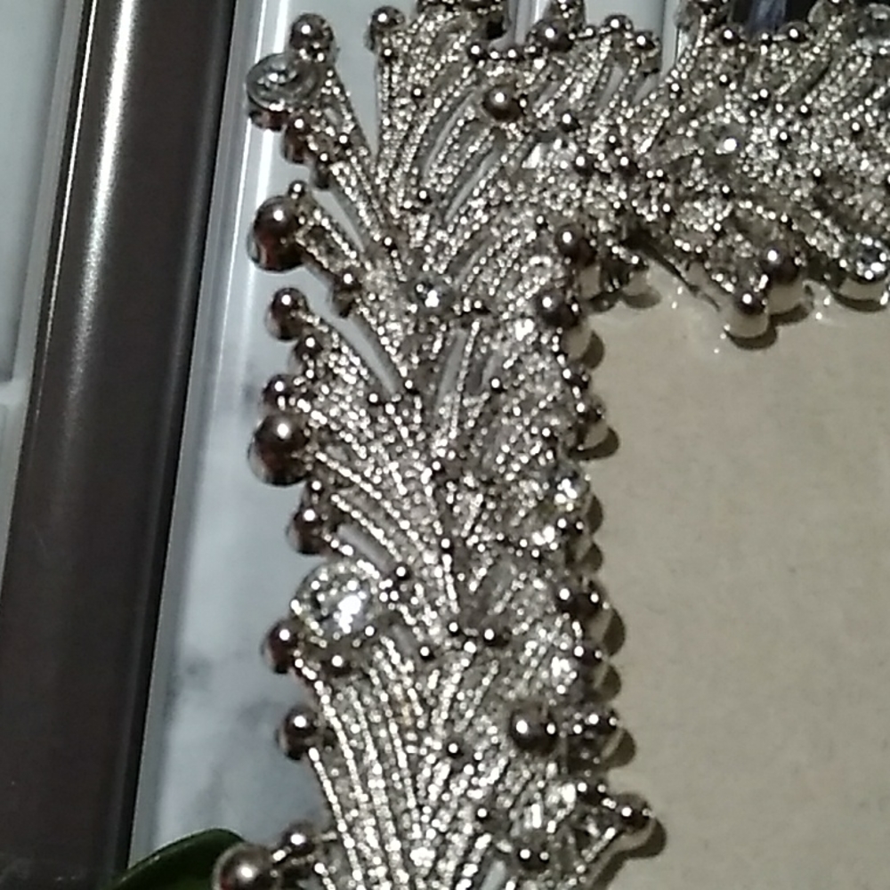 Silver Bead & Rhinestone Glam Frame - Picture 4 of 11